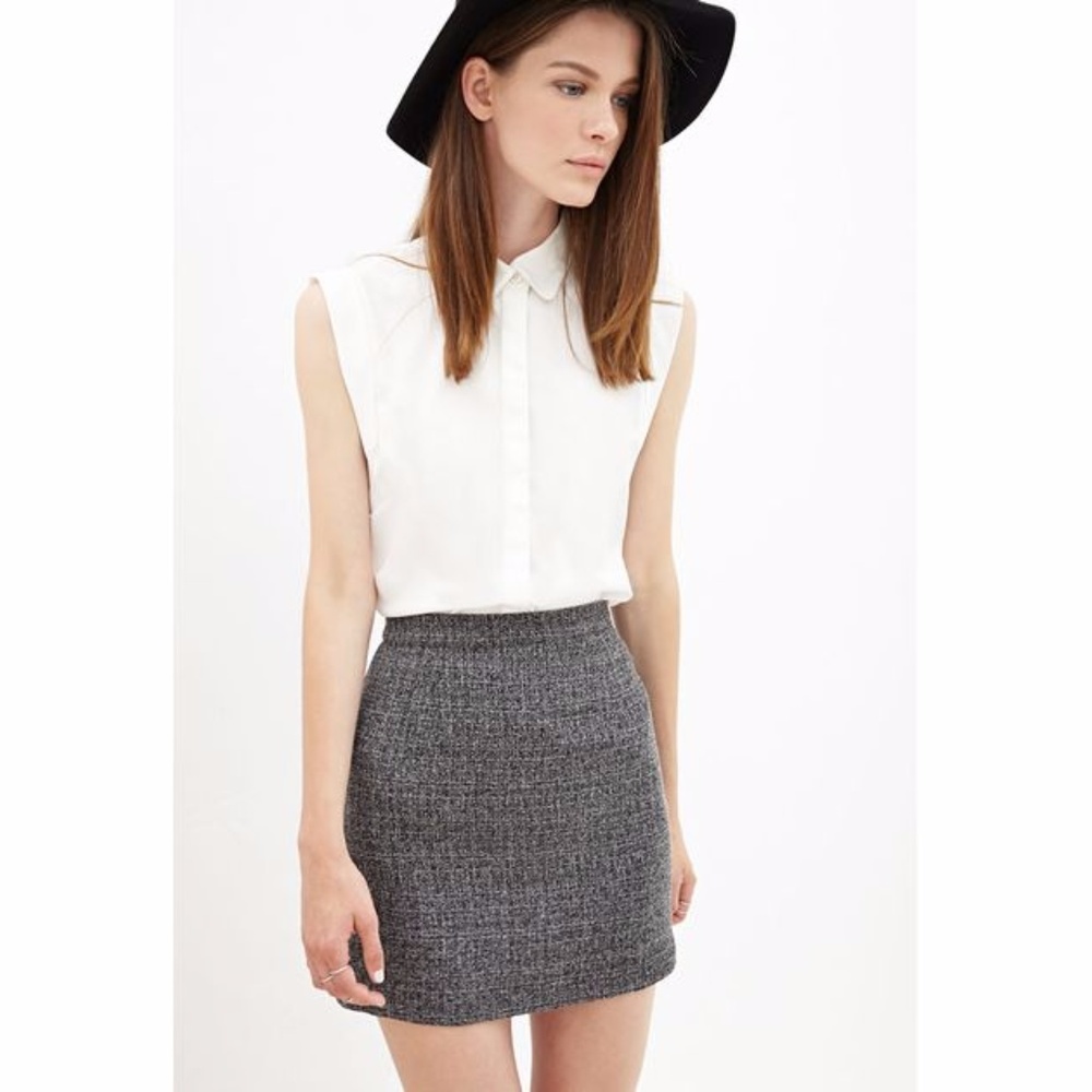 Speckled Tweed Mini-Skirt
